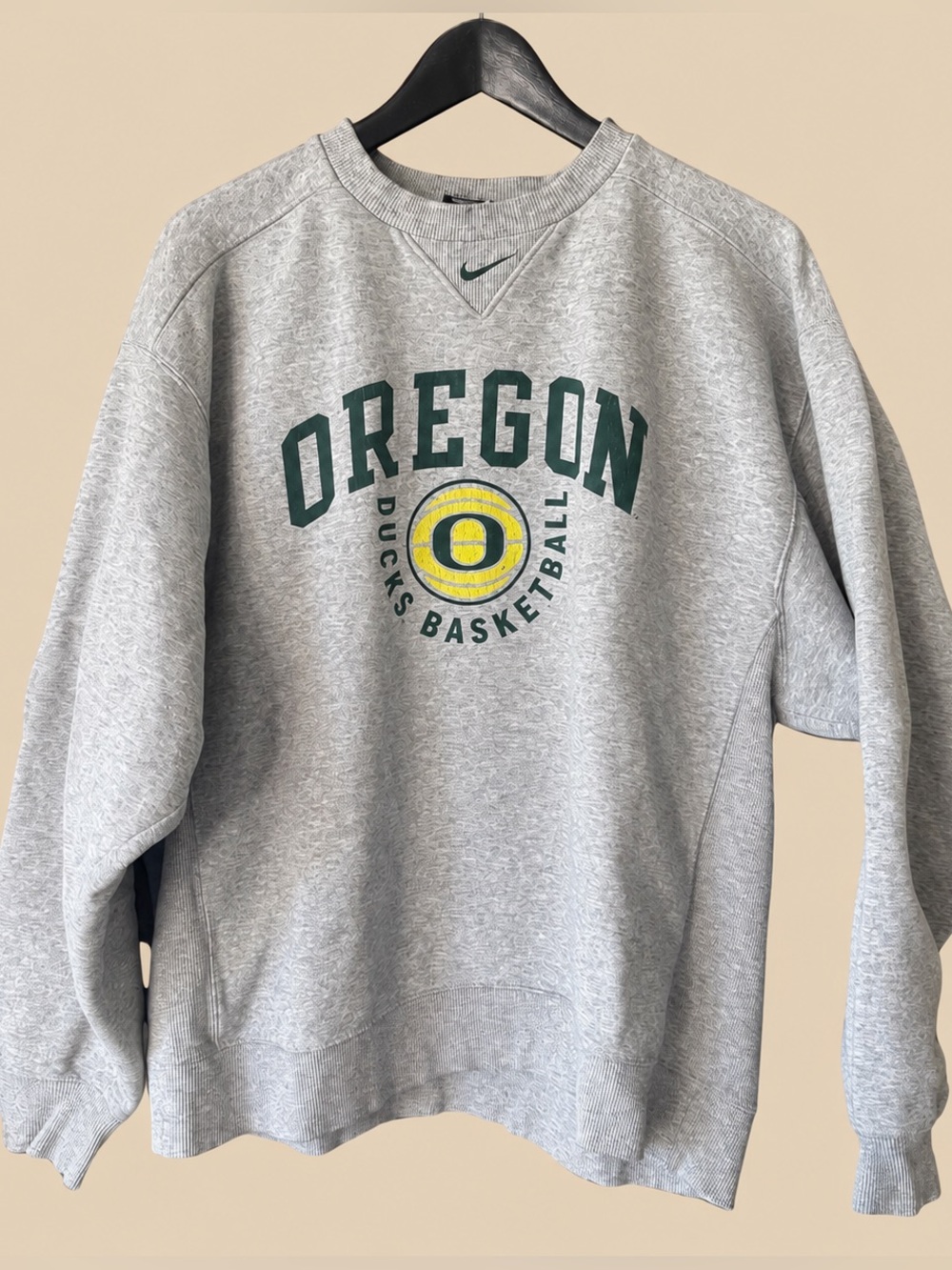 Gorpcore Streetwear Vintage Nike Oregon Ducks Crewneck Center Swoosh Gray S